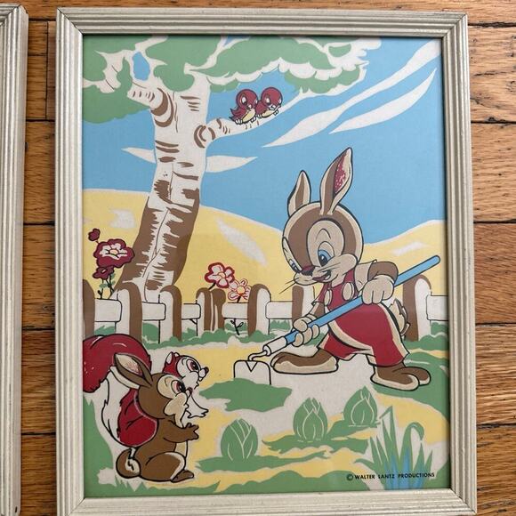 Vintage 30’s 40’s Walter Lantz Productions Framed Art - Picture 4 of 8